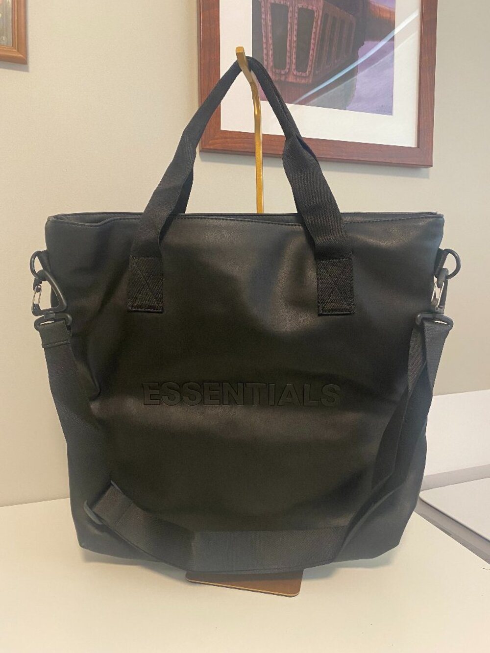 Preowned Fear of God Essentials Black Convertible Shoulder Tote Bag